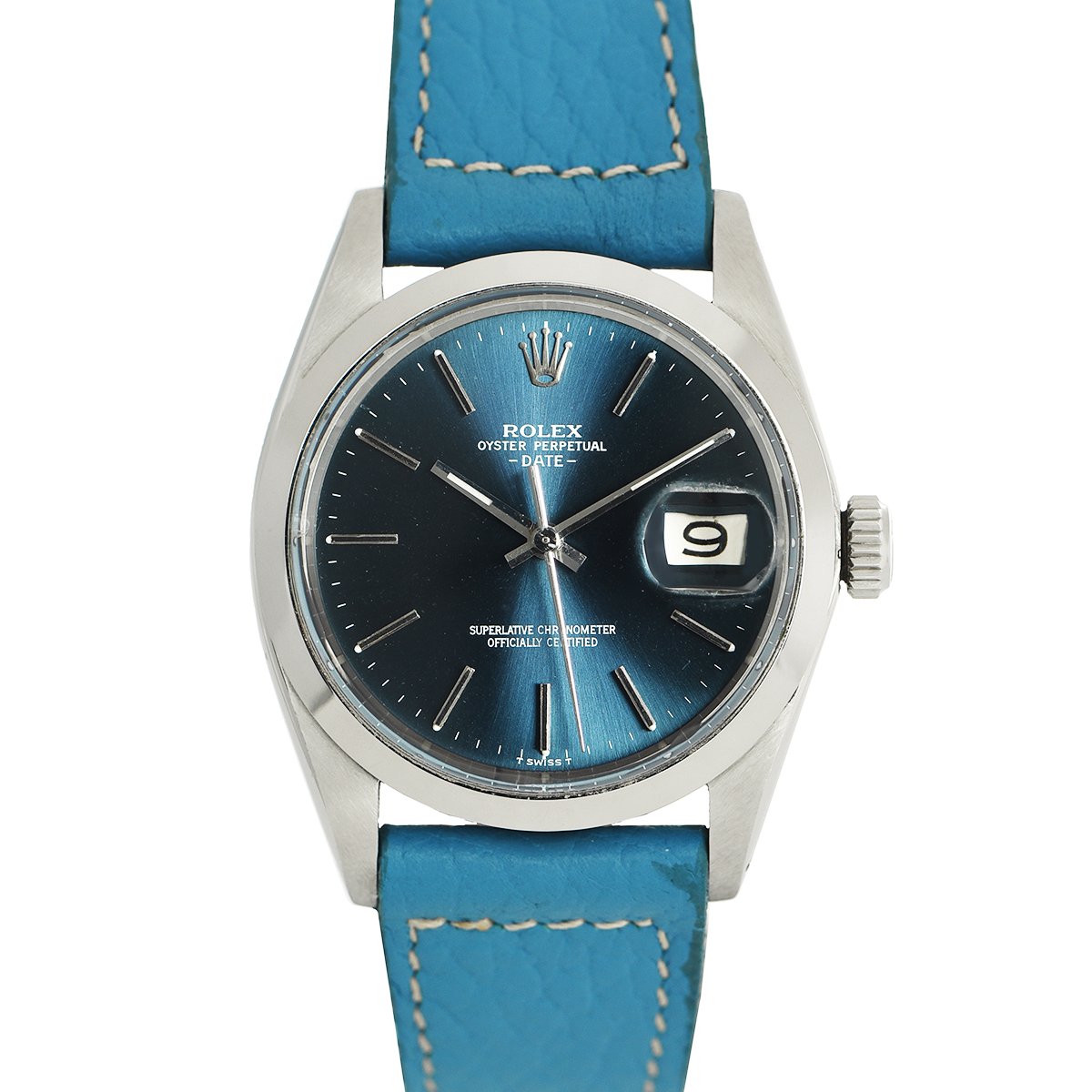 Rolex Oyster Perpetual Date 1500 Blue Dial Bonanno Jewelers